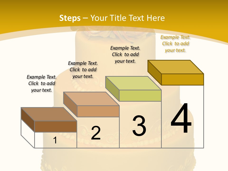 Wedding Cake Decorated With Flowers On The Top (Isolated On White) PowerPoint Template