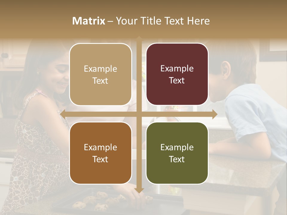 Hispanic Mother And Children In Kitchen Making Cookies. PowerPoint Template