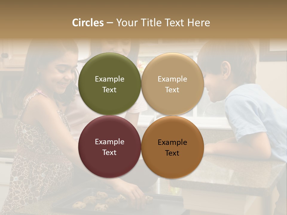 Hispanic Mother And Children In Kitchen Making Cookies. PowerPoint Template