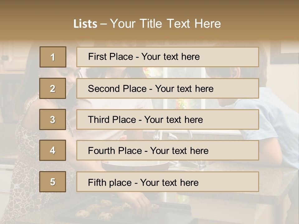 Hispanic Mother And Children In Kitchen Making Cookies. PowerPoint Template