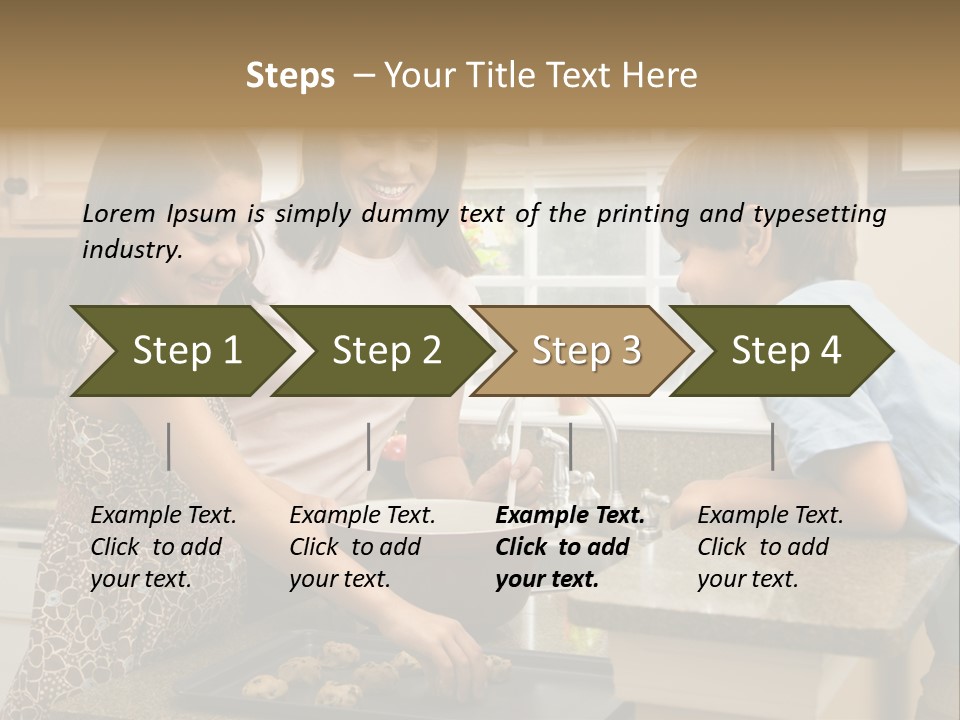 Hispanic Mother And Children In Kitchen Making Cookies. PowerPoint Template