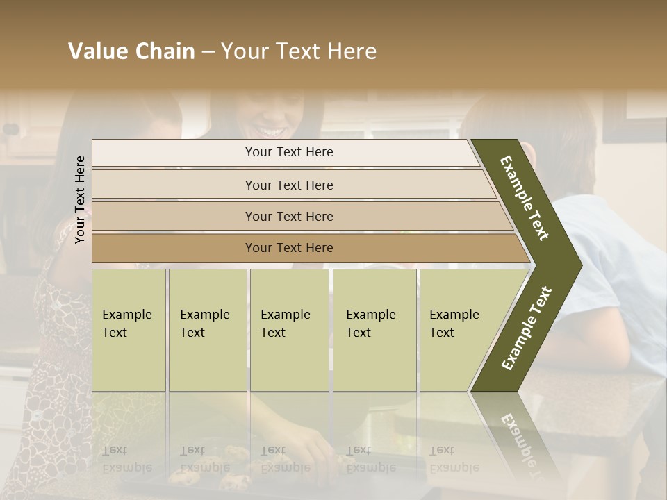 Hispanic Mother And Children In Kitchen Making Cookies. PowerPoint Template
