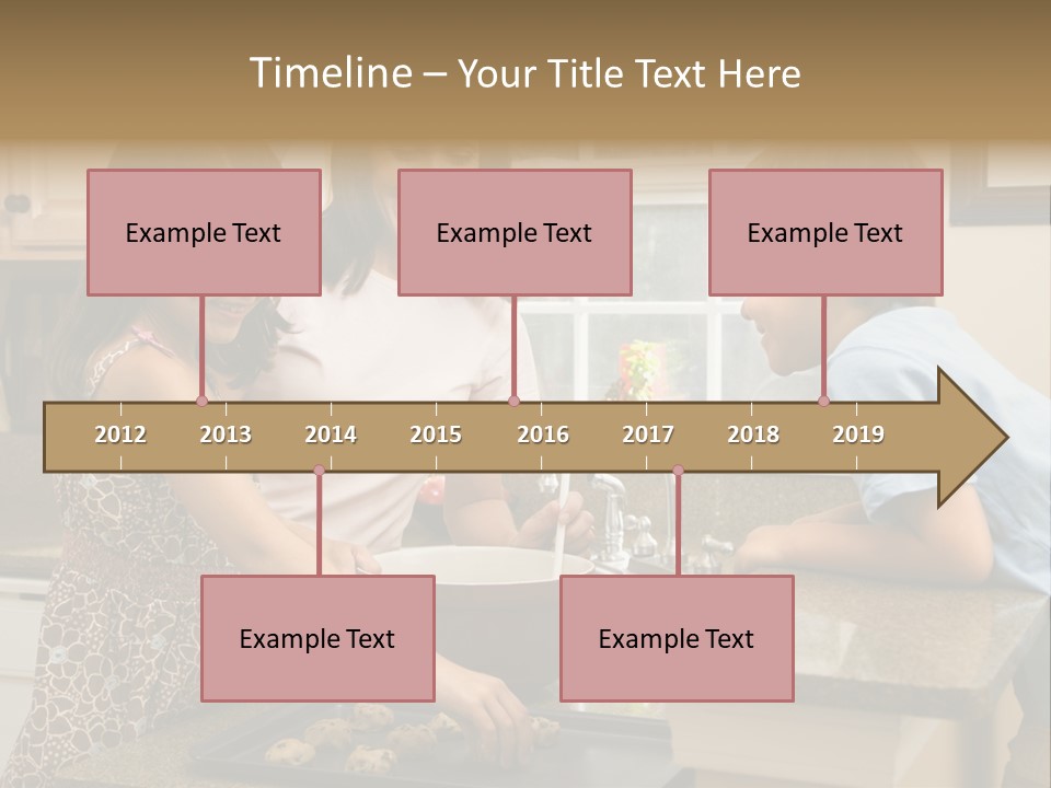 Hispanic Mother And Children In Kitchen Making Cookies. PowerPoint Template
