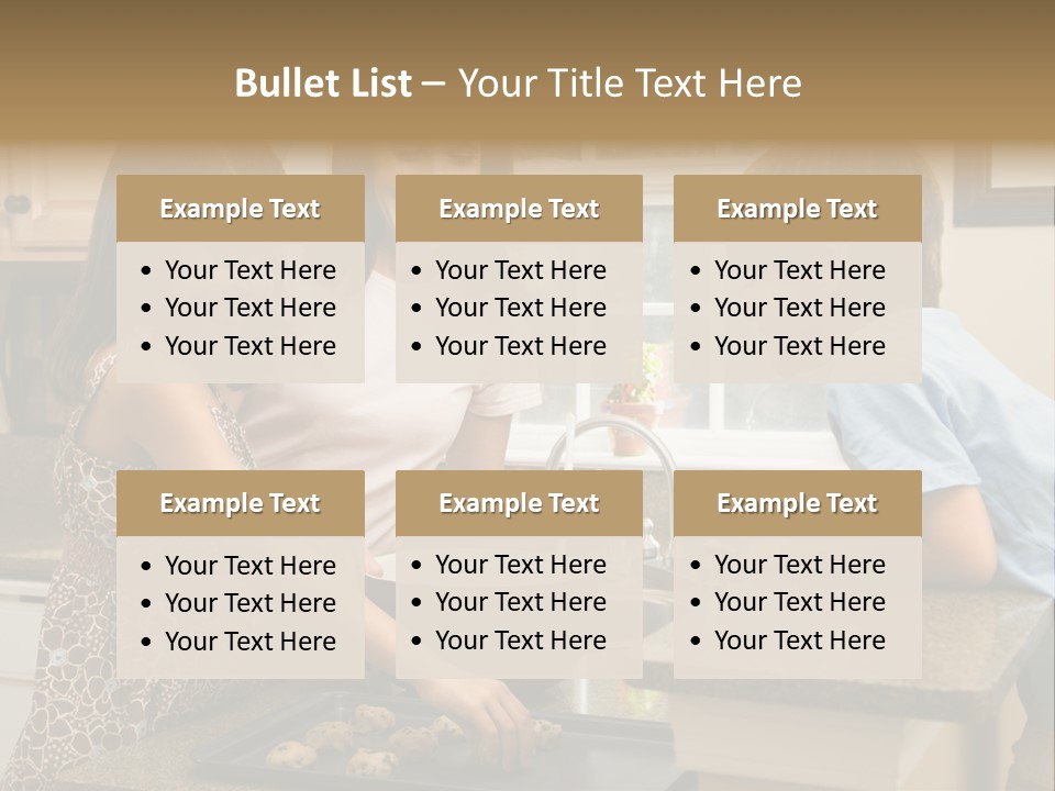 Hispanic Mother And Children In Kitchen Making Cookies. PowerPoint Template