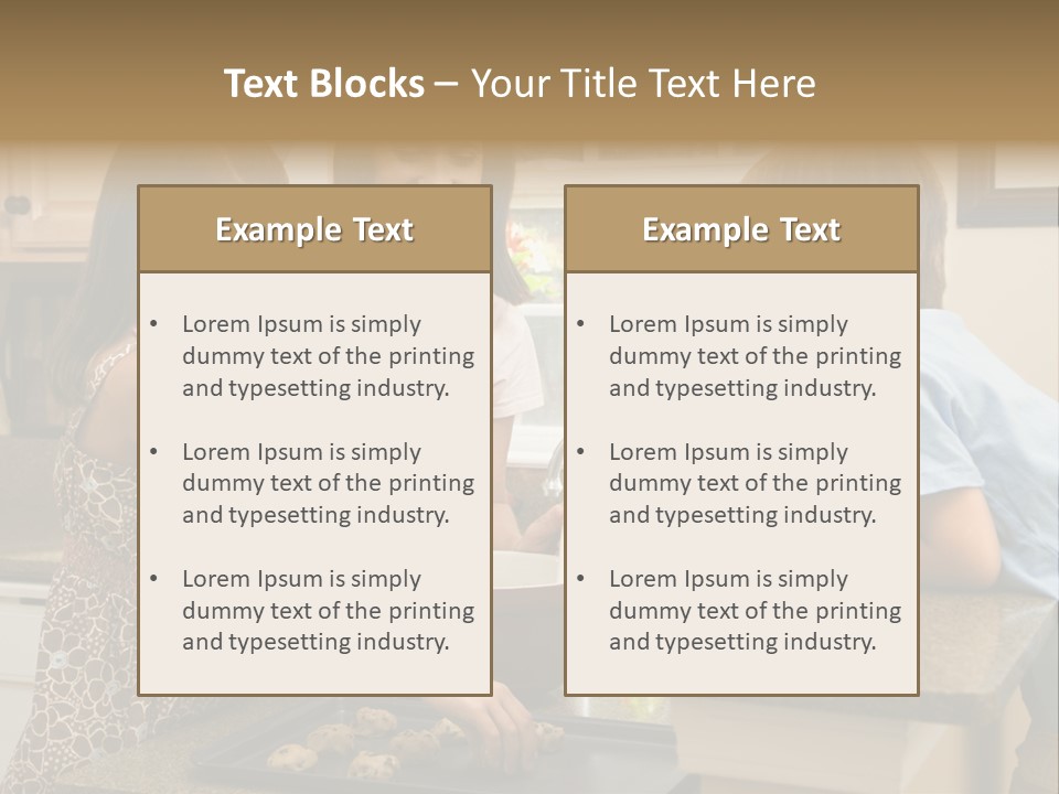 Hispanic Mother And Children In Kitchen Making Cookies. PowerPoint Template