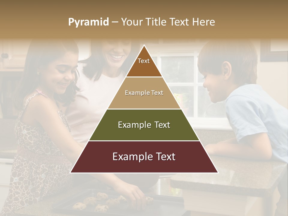 Hispanic Mother And Children In Kitchen Making Cookies. PowerPoint Template