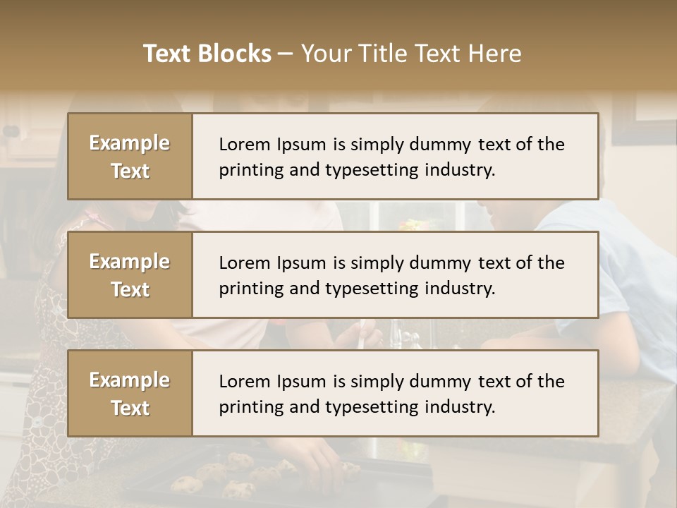 Hispanic Mother And Children In Kitchen Making Cookies. PowerPoint Template