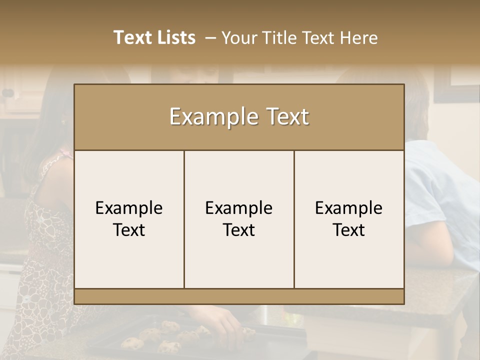 Hispanic Mother And Children In Kitchen Making Cookies. PowerPoint Template