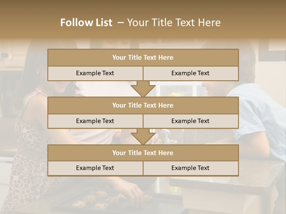 Hispanic Mother And Children In Kitchen Making Cookies. PowerPoint Template