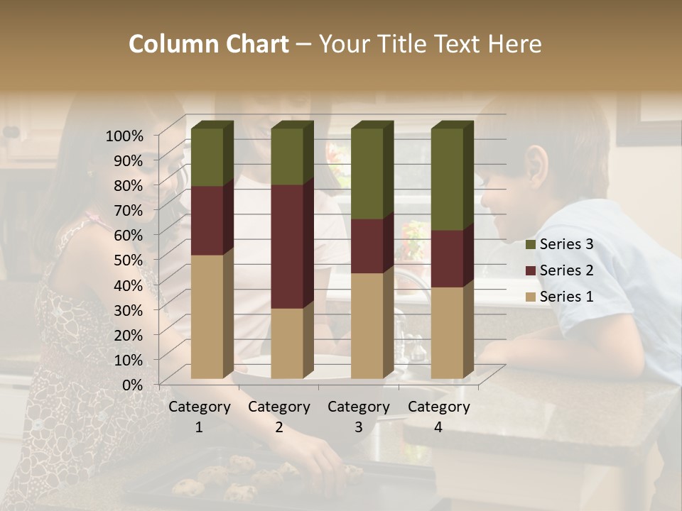 Hispanic Mother And Children In Kitchen Making Cookies. PowerPoint Template