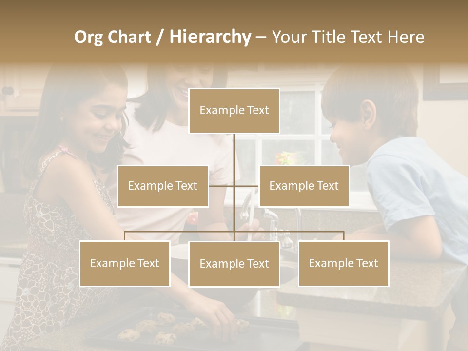 Hispanic Mother And Children In Kitchen Making Cookies. PowerPoint Template