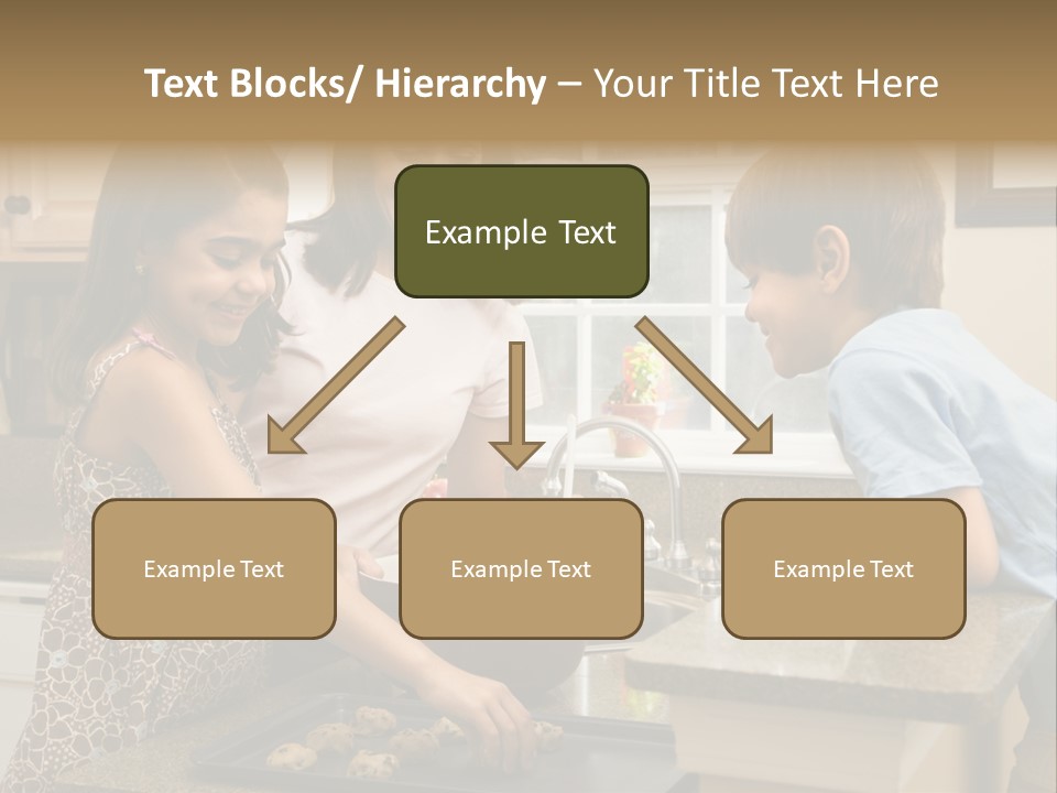 Hispanic Mother And Children In Kitchen Making Cookies. PowerPoint Template