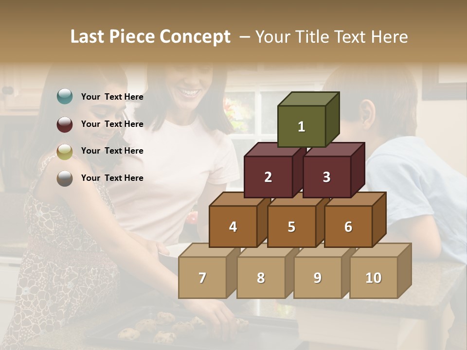 Hispanic Mother And Children In Kitchen Making Cookies. PowerPoint Template