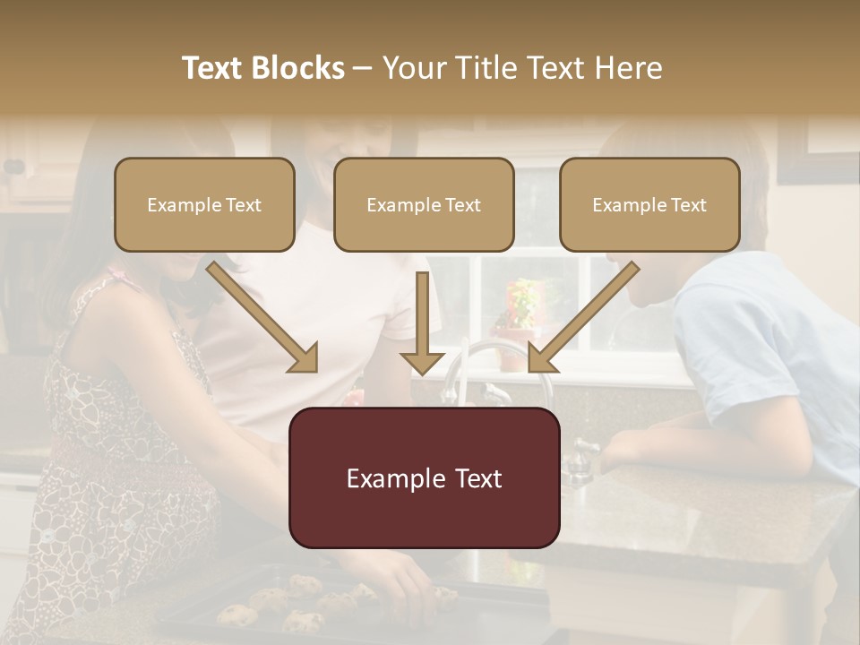 Hispanic Mother And Children In Kitchen Making Cookies. PowerPoint Template