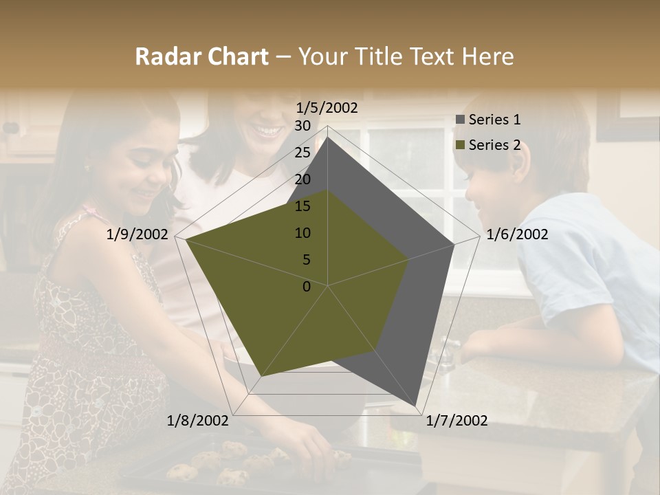 Hispanic Mother And Children In Kitchen Making Cookies. PowerPoint Template