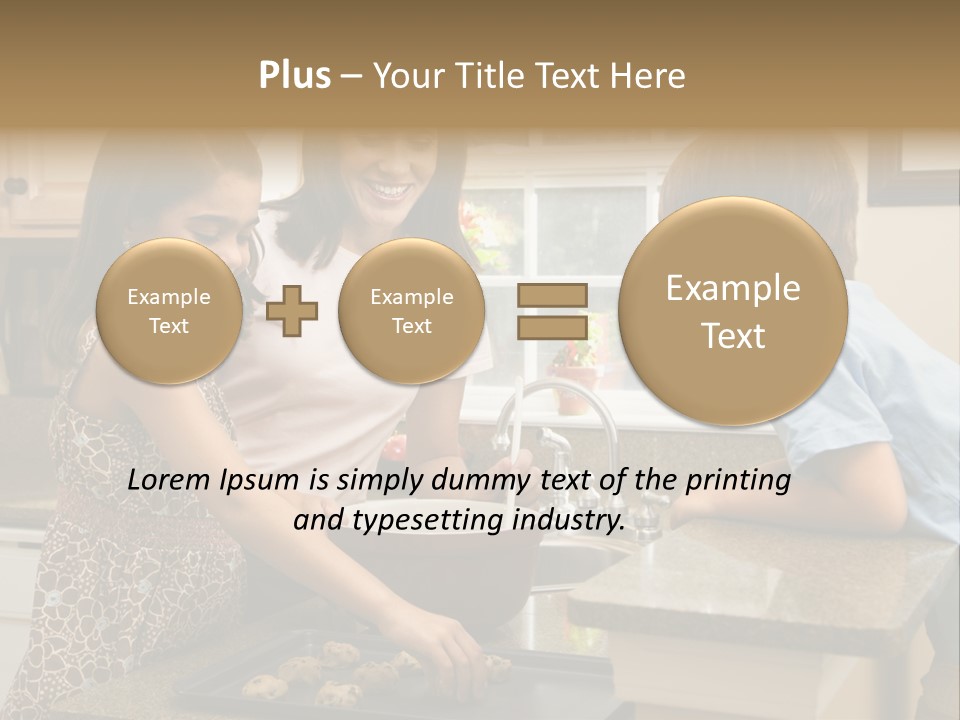 Hispanic Mother And Children In Kitchen Making Cookies. PowerPoint Template