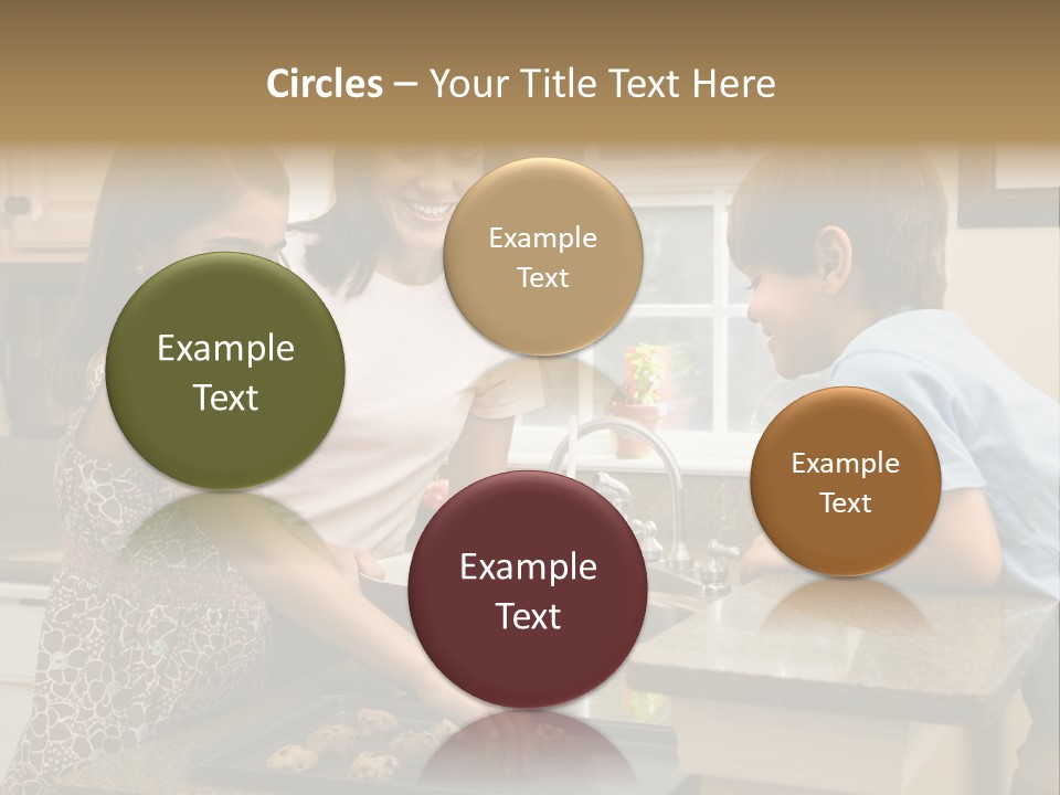 Hispanic Mother And Children In Kitchen Making Cookies. PowerPoint Template