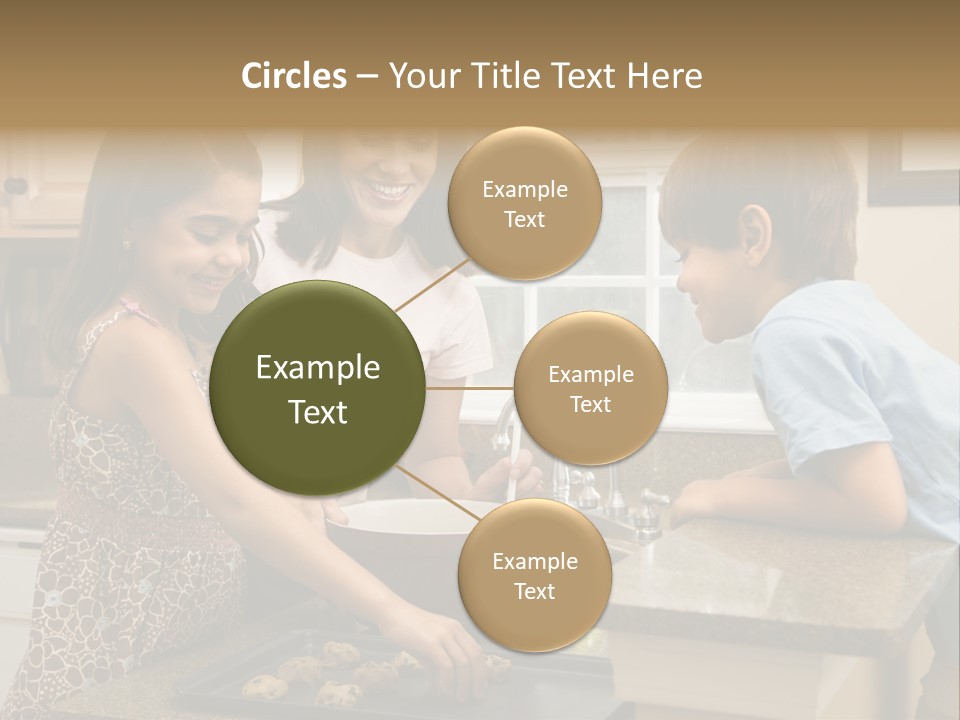 Hispanic Mother And Children In Kitchen Making Cookies. PowerPoint Template