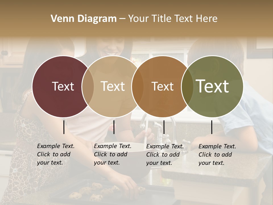 Hispanic Mother And Children In Kitchen Making Cookies. PowerPoint Template