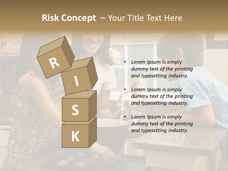 Hispanic Mother And Children In Kitchen Making Cookies. PowerPoint Template