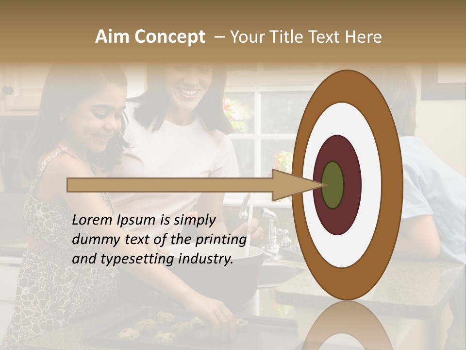 Hispanic Mother And Children In Kitchen Making Cookies. PowerPoint Template