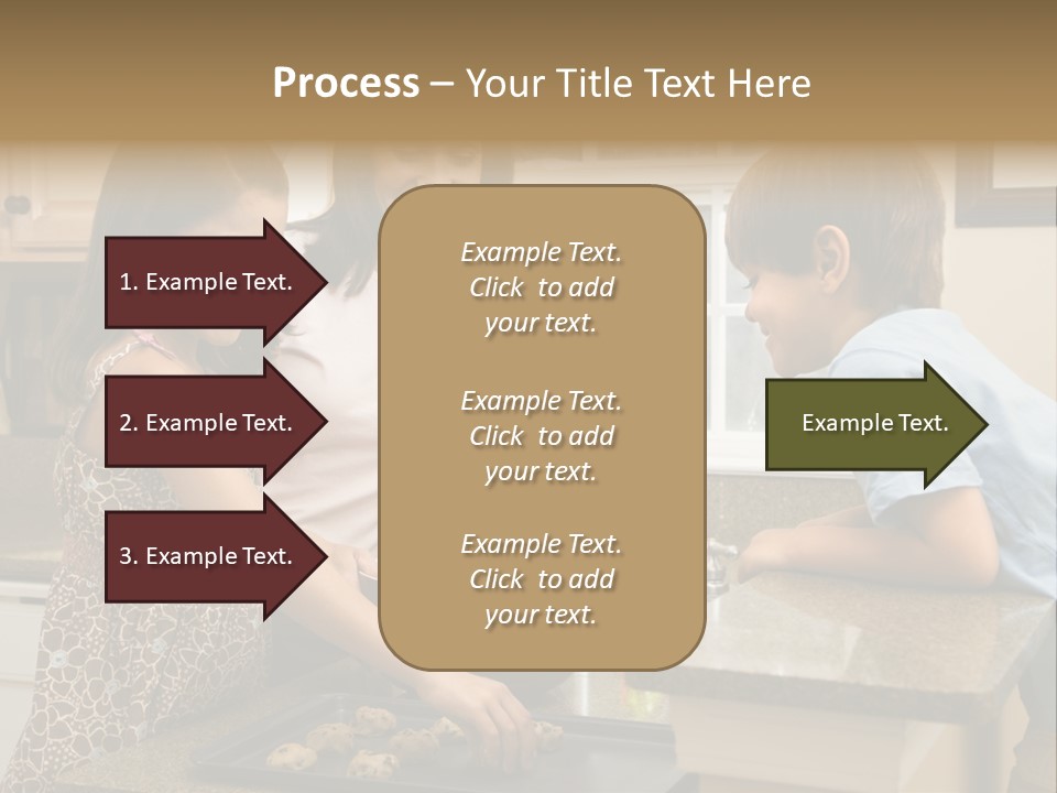 Hispanic Mother And Children In Kitchen Making Cookies. PowerPoint Template