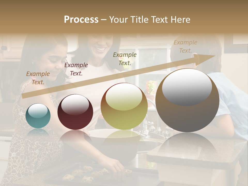 Hispanic Mother And Children In Kitchen Making Cookies. PowerPoint Template