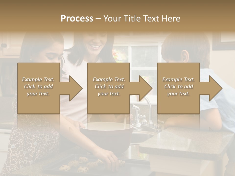 Hispanic Mother And Children In Kitchen Making Cookies. PowerPoint Template