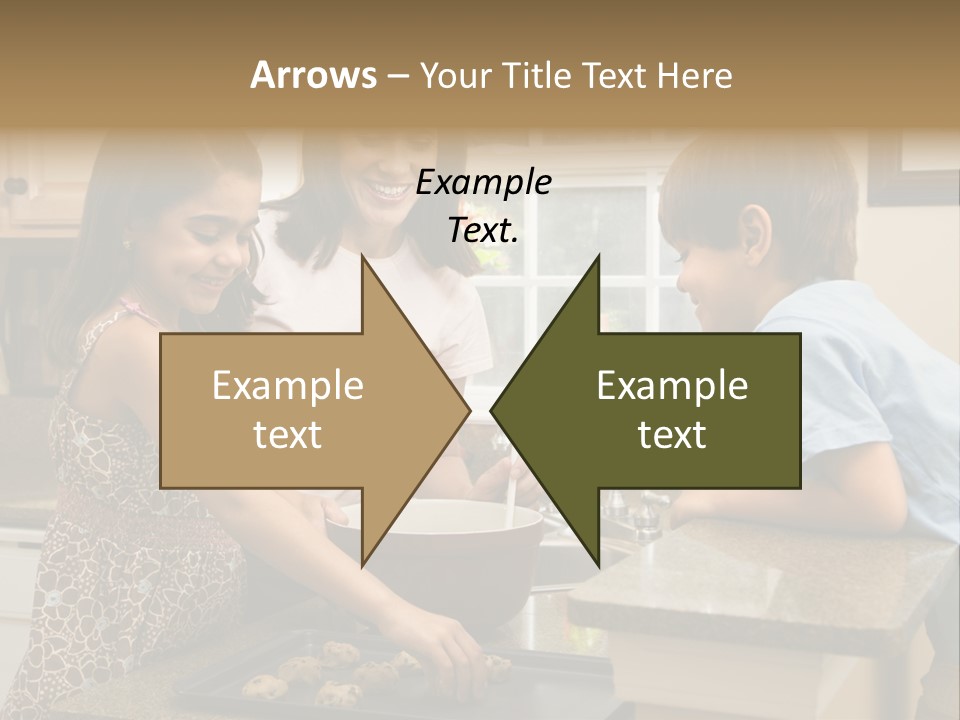 Hispanic Mother And Children In Kitchen Making Cookies. PowerPoint Template