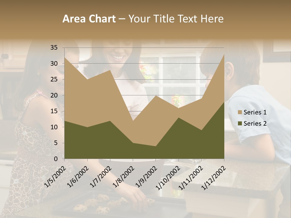 Hispanic Mother And Children In Kitchen Making Cookies. PowerPoint Template