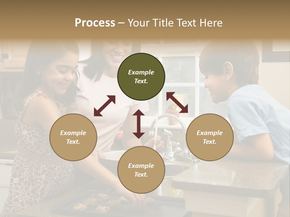 Hispanic Mother And Children In Kitchen Making Cookies. PowerPoint Template
