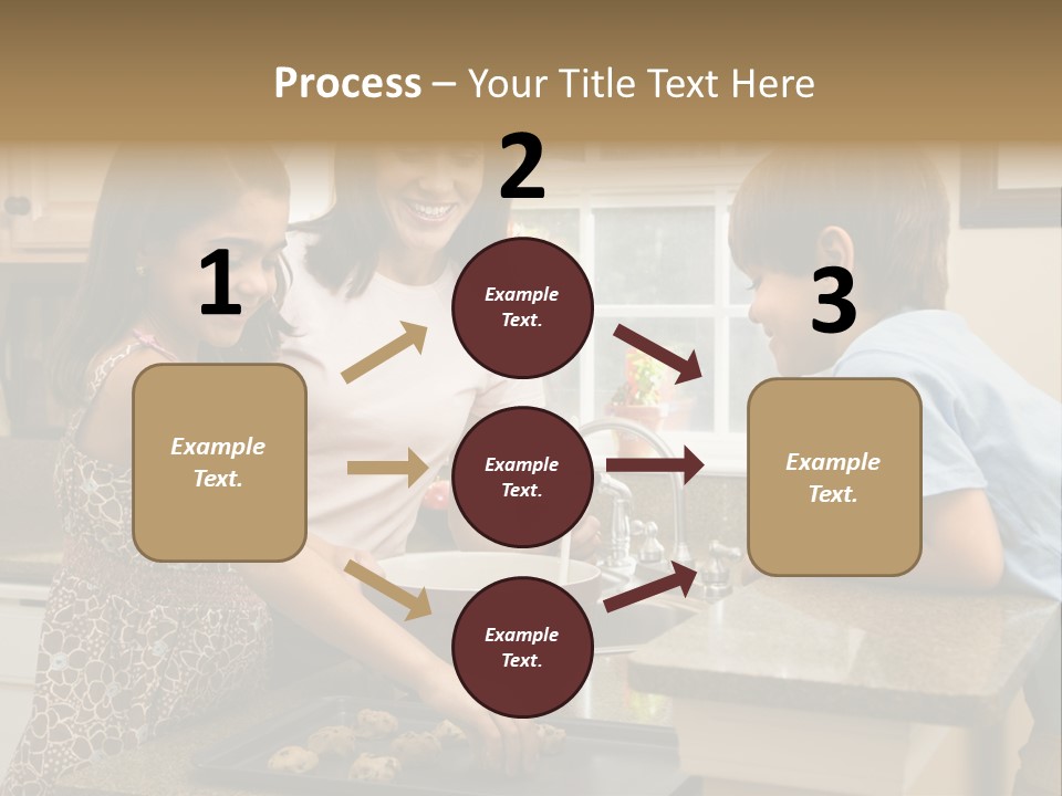 Hispanic Mother And Children In Kitchen Making Cookies. PowerPoint Template