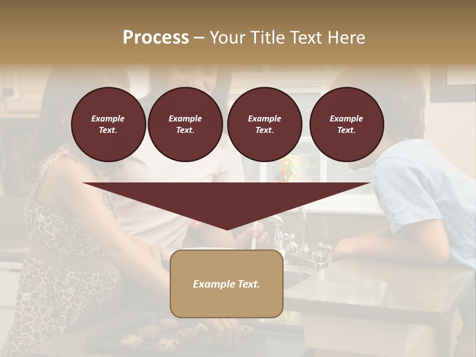 Hispanic Mother And Children In Kitchen Making Cookies. PowerPoint Template