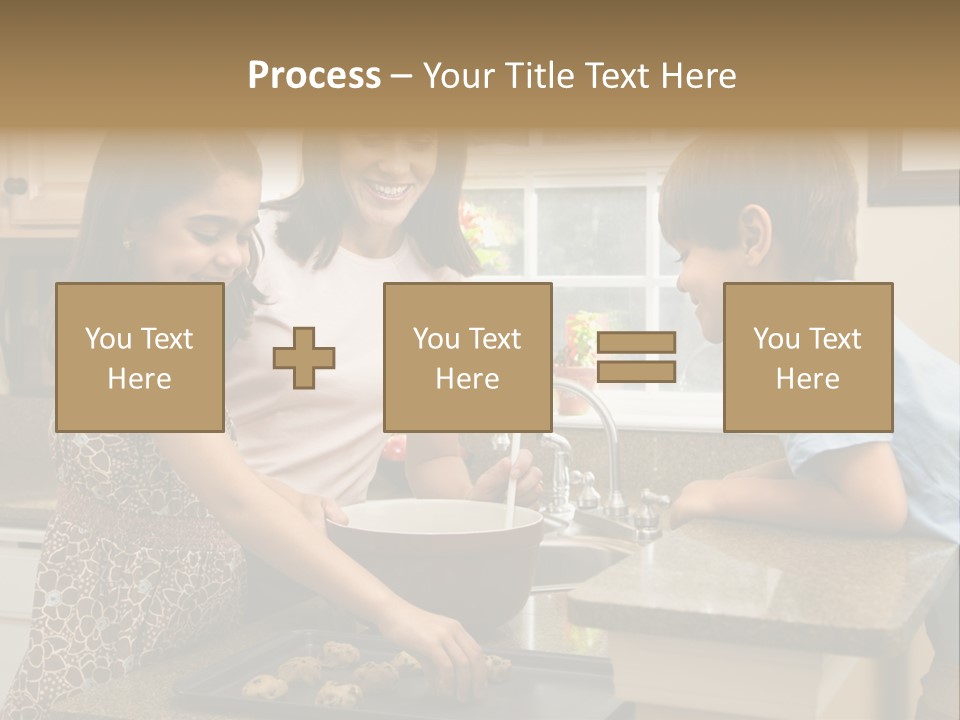 Hispanic Mother And Children In Kitchen Making Cookies. PowerPoint Template