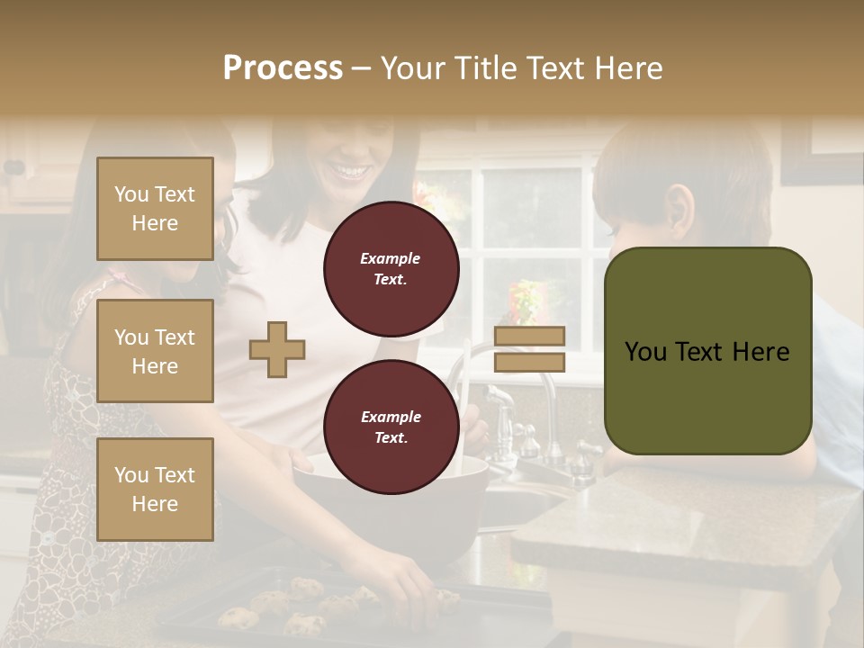 Hispanic Mother And Children In Kitchen Making Cookies. PowerPoint Template