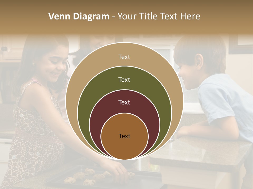 Hispanic Mother And Children In Kitchen Making Cookies. PowerPoint Template