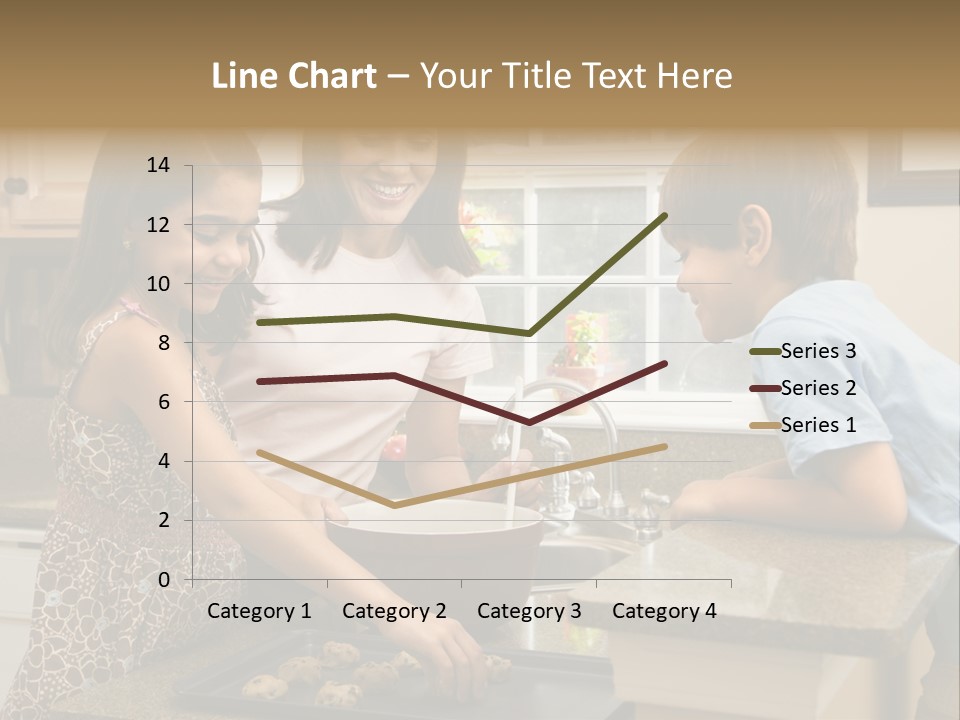 Hispanic Mother And Children In Kitchen Making Cookies. PowerPoint Template