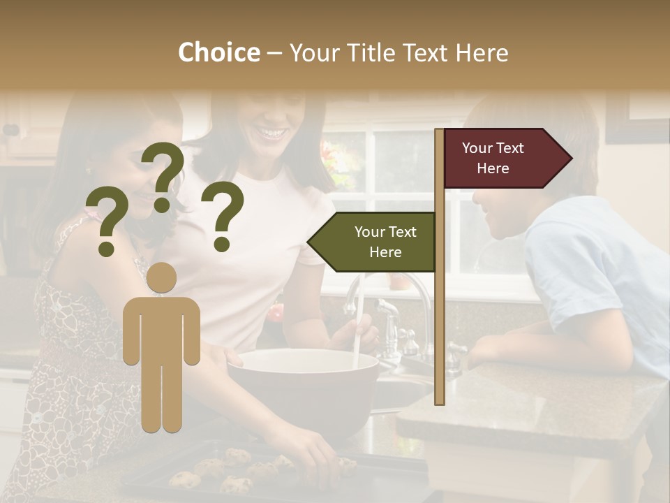 Hispanic Mother And Children In Kitchen Making Cookies. PowerPoint Template