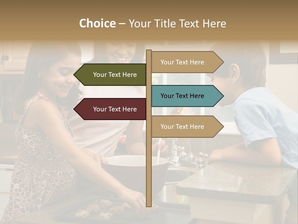 Hispanic Mother And Children In Kitchen Making Cookies. PowerPoint Template