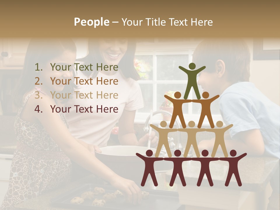 Hispanic Mother And Children In Kitchen Making Cookies. PowerPoint Template