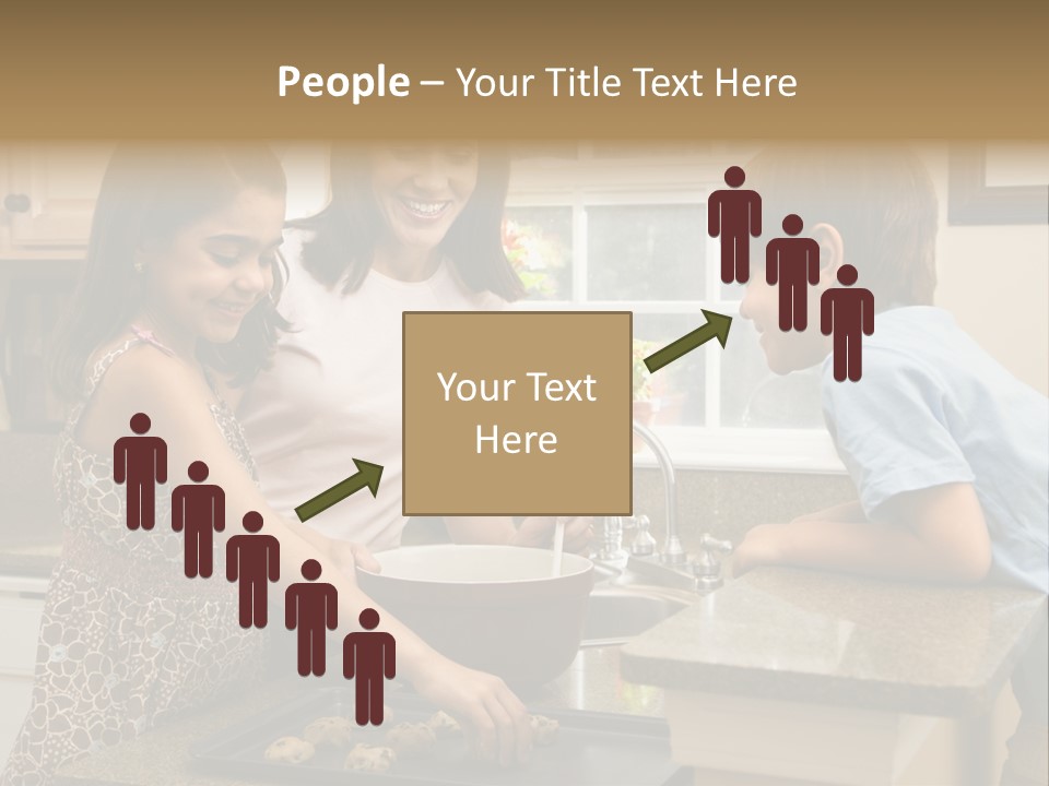 Hispanic Mother And Children In Kitchen Making Cookies. PowerPoint Template