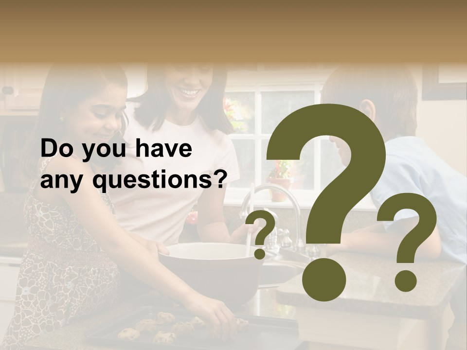 Hispanic Mother And Children In Kitchen Making Cookies. PowerPoint Template