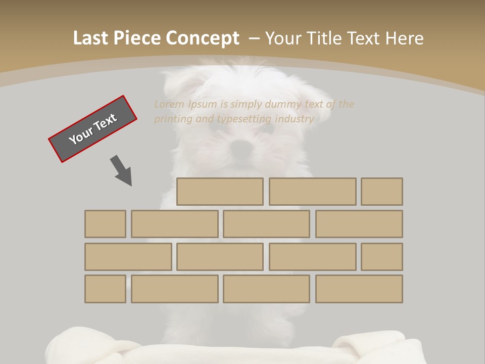 A Cute Little Dog Standing Next To A Big Bone PowerPoint Template