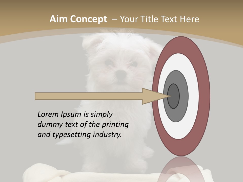 A Cute Little Dog Standing Next To A Big Bone PowerPoint Template