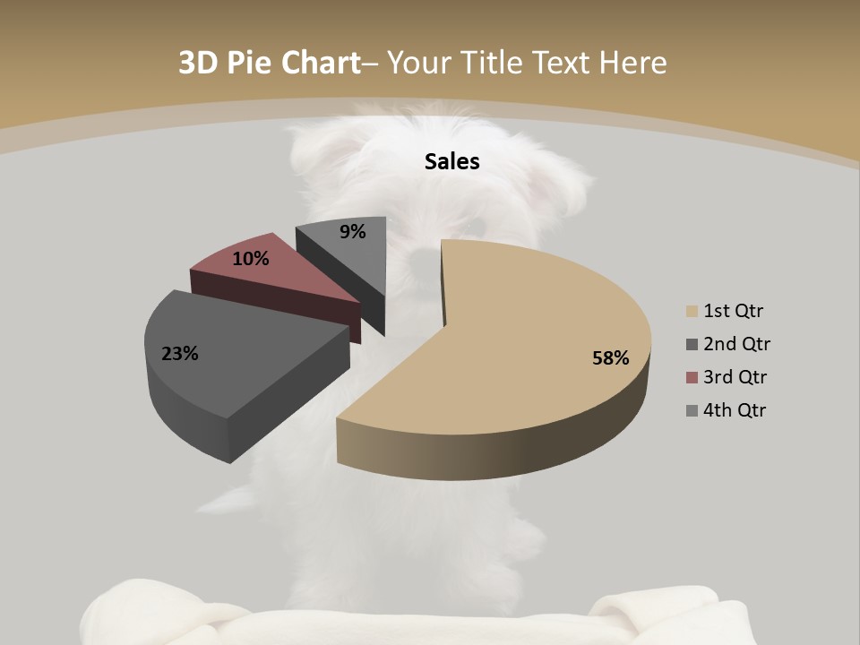 A Cute Little Dog Standing Next To A Big Bone PowerPoint Template