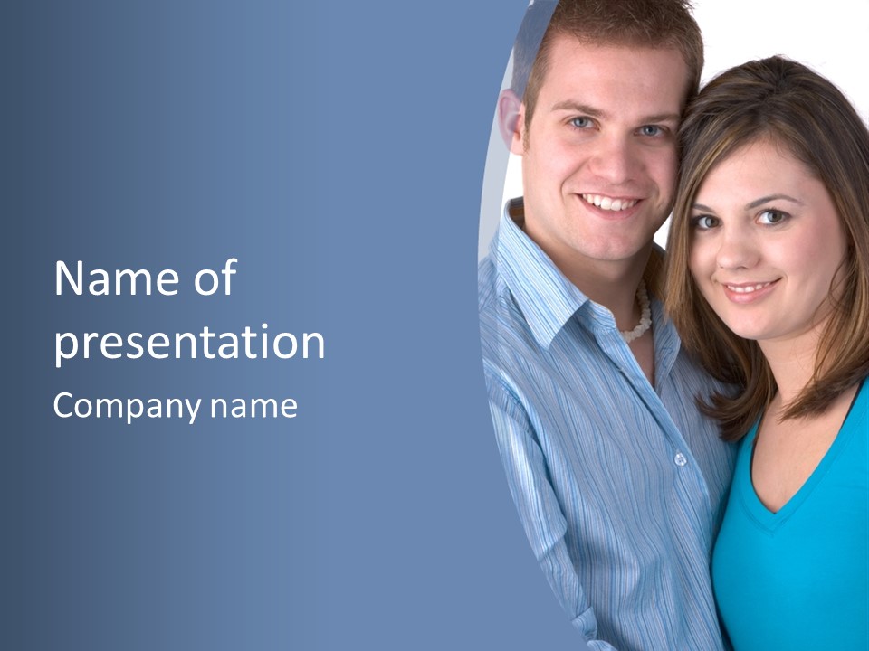 Attractive Young Happy Couple PowerPoint Template