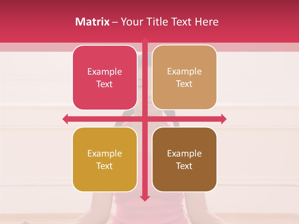 Young Woman Sitting On Floor Meditating In Yoga Lotus Pose With Legs Crossed And Eyes Closed. PowerPoint Template