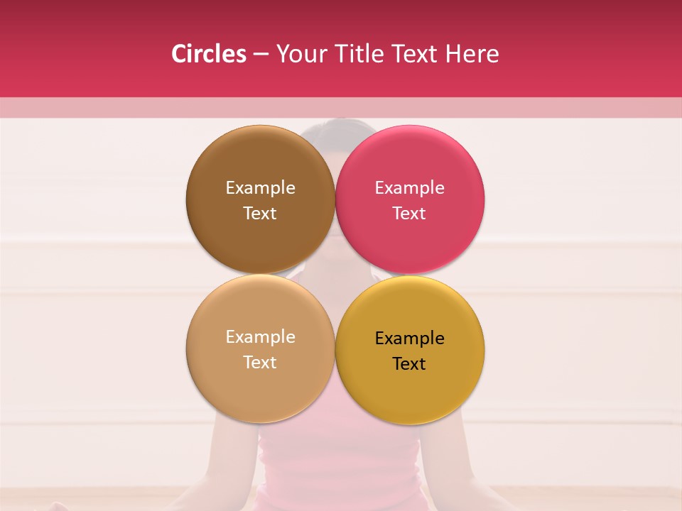 Young Woman Sitting On Floor Meditating In Yoga Lotus Pose With Legs Crossed And Eyes Closed. PowerPoint Template