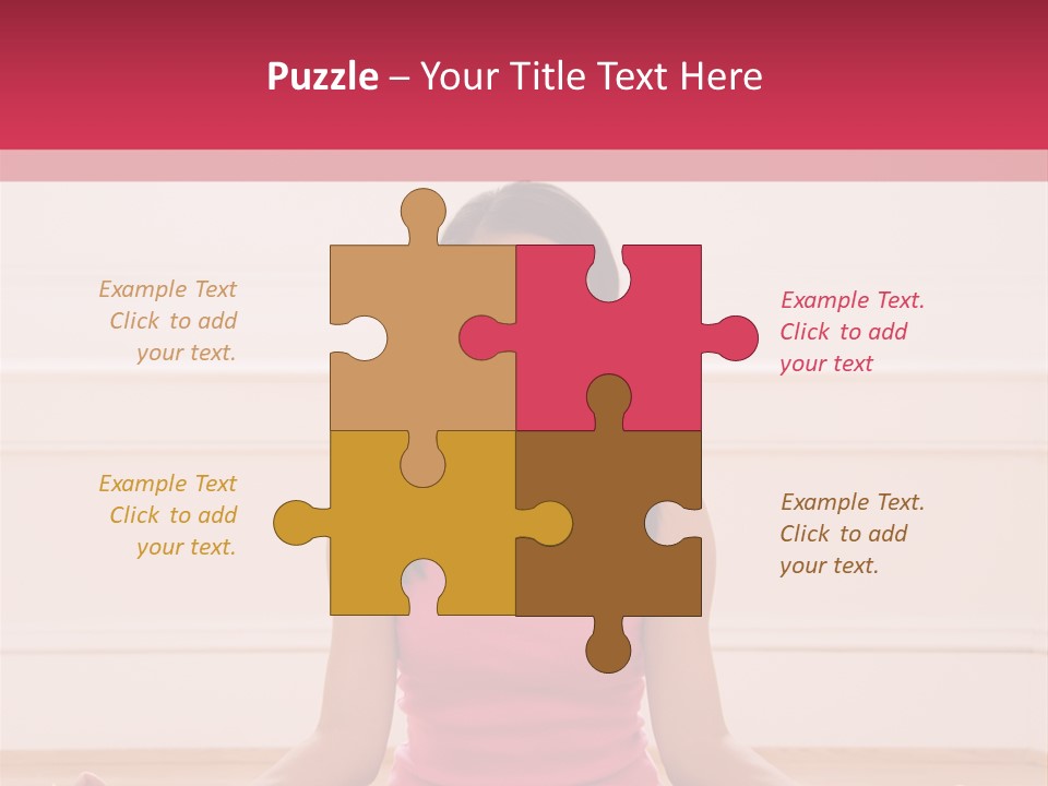 Young Woman Sitting On Floor Meditating In Yoga Lotus Pose With Legs Crossed And Eyes Closed. PowerPoint Template