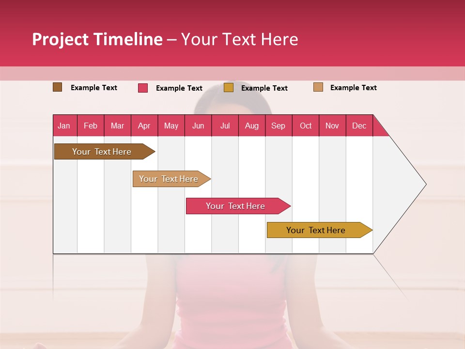 Young Woman Sitting On Floor Meditating In Yoga Lotus Pose With Legs Crossed And Eyes Closed. PowerPoint Template